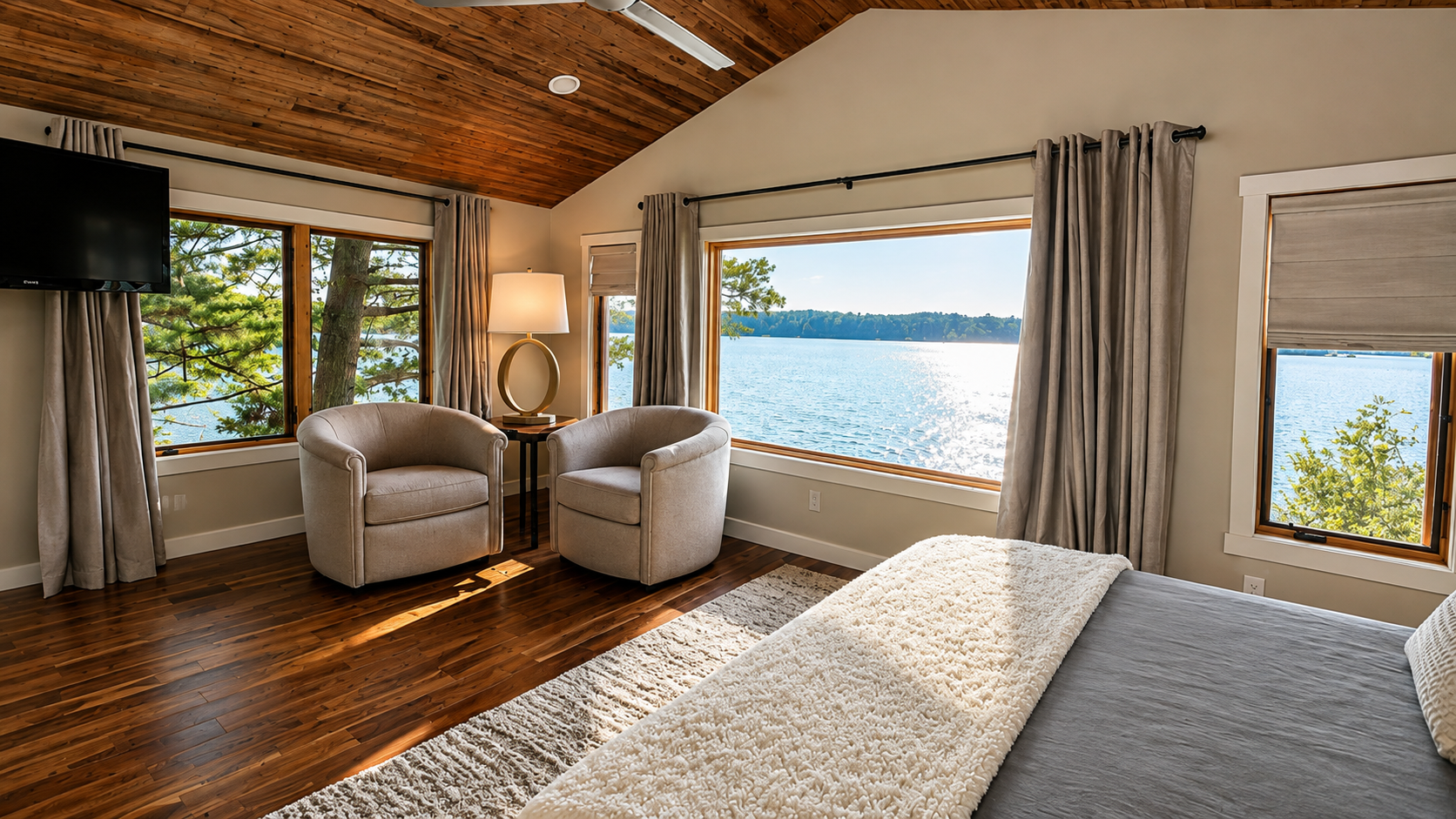 Sun-drenched minimalist living room